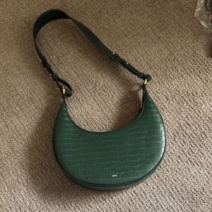 JW PEI Green Croc-Embossed Shoulder Bag